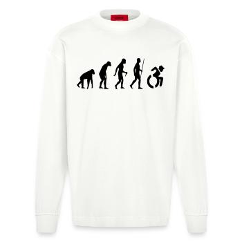 Evolution Rollstuhl. Die Rollstuhl-Evolution * - Heavyweight Oversized Organic Langarmshirt Made in EU - OFF WHITE - Vorne