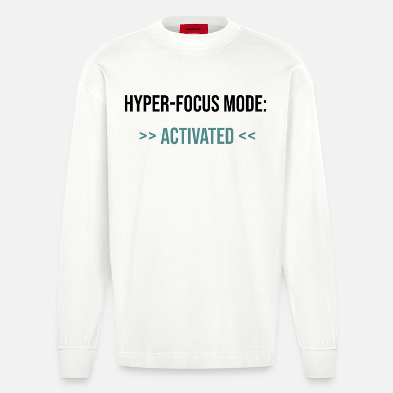Mode Hyper-Focus : Activé - Déclaration - Manches longues bio épais oversize fabriqué en UE - OFF WHITE