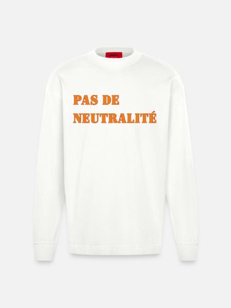 NO NEUTRALITY - Heavyweight Oversized Organic Longsleeve Shirt Made in EU - OFF WHITE