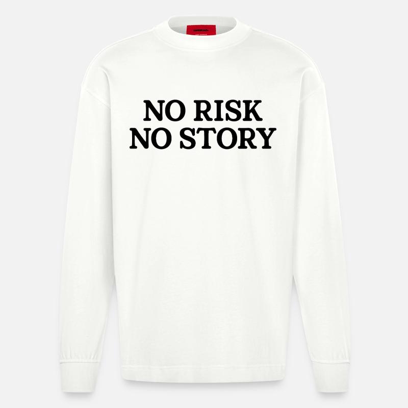 Pas de risque, pas d’histoire - Manches longues bio épais oversize fabriqué en UE - OFF WHITE