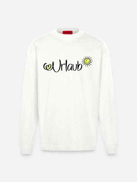 Urlaub in der Sonne - Heavyweight Oversized Organic Langarmshirt Made in EU - OFF WHITE