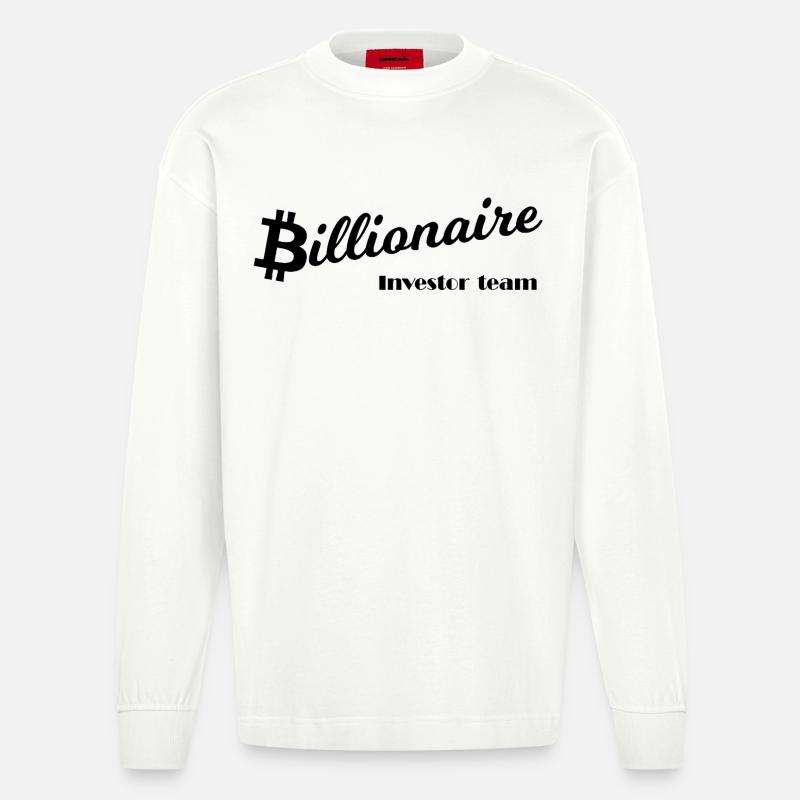 Bitcoin Silhouette Noir - Manches longues bio épais oversize fabriqué en UE - OFF WHITE