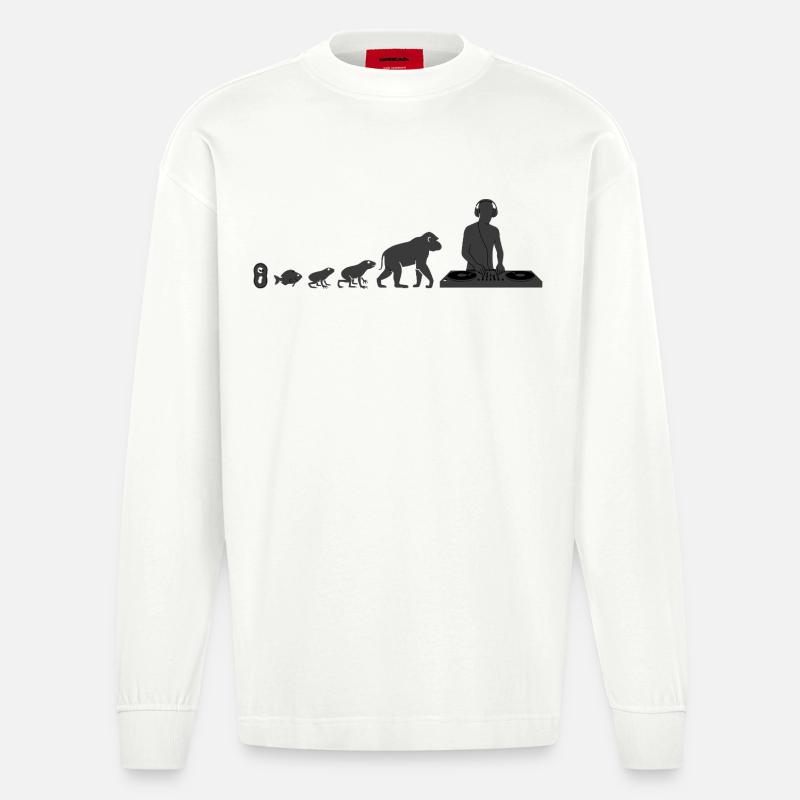 Évolution vers le DJ - Manches longues bio épais oversize fabriqué en UE - OFF WHITE