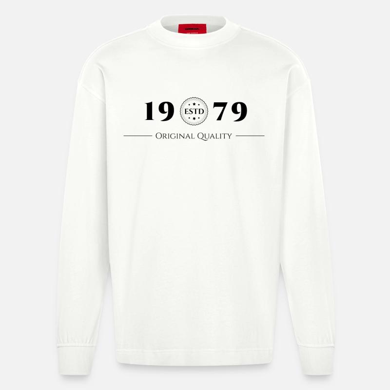 1979 Original Quality Siegel - Heavyweight Oversized Organic Langarmshirt Made in EU - OFF WHITE