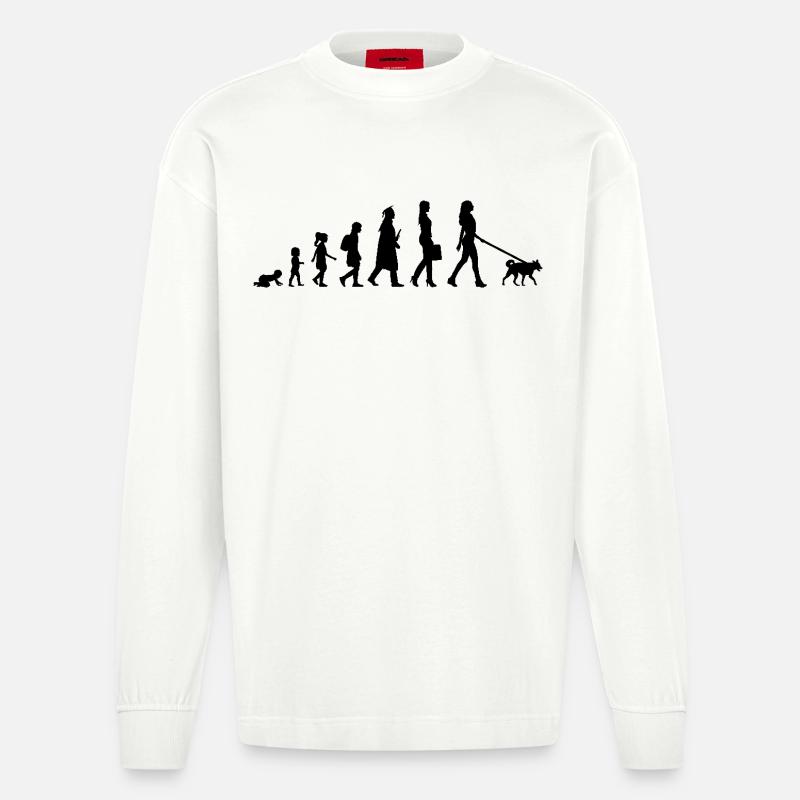 Entwicklung einer Hundehalterin - Heavyweight Oversized Organic Langarmshirt Made in EU - OFF WHITE