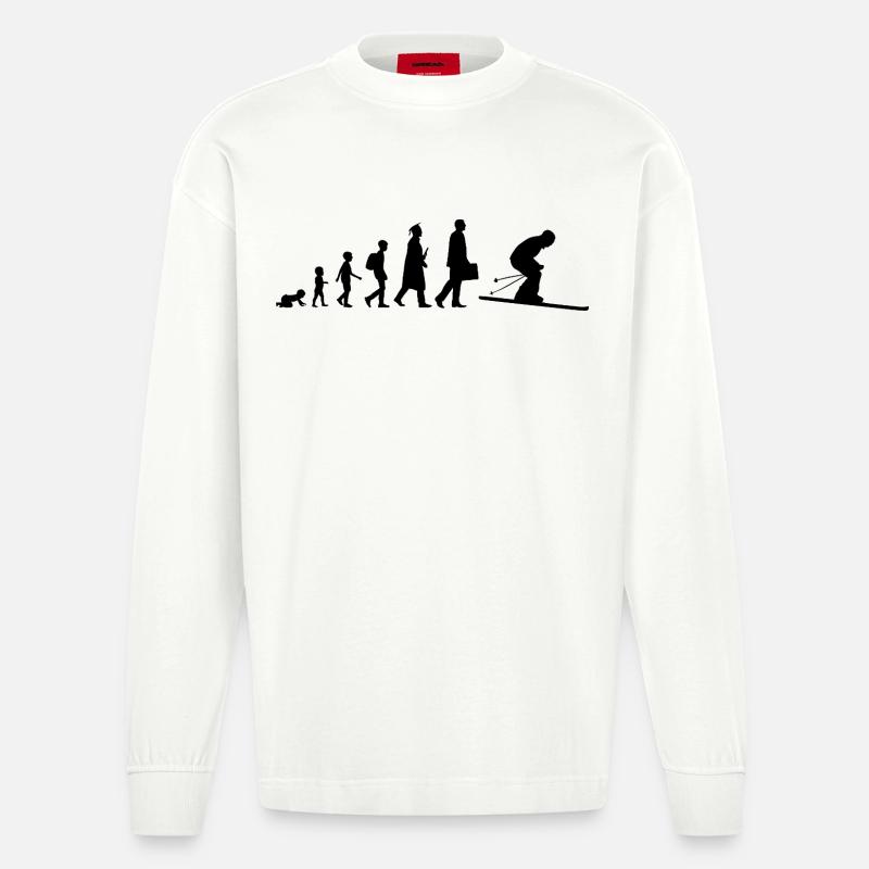 Évolution du skieur - Manches longues bio épais oversize fabriqué en UE - OFF WHITE