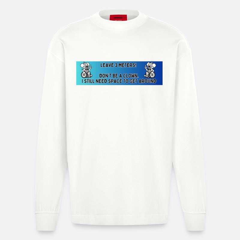 Autoaufkleber eines Rollstuhlclowns # - Heavyweight Oversized Organic Langarmshirt Made in EU - OFF WHITE