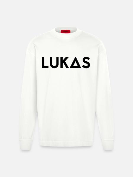 First name Lukas - Heavyweight Oversized Organic Longsleeve Shirt Made in EU - OFF WHITE