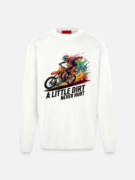 Motocross: Dirty passion - Heavyweight Oversized Organic Longsleeve Shirt Made in EU - OFF WHITE