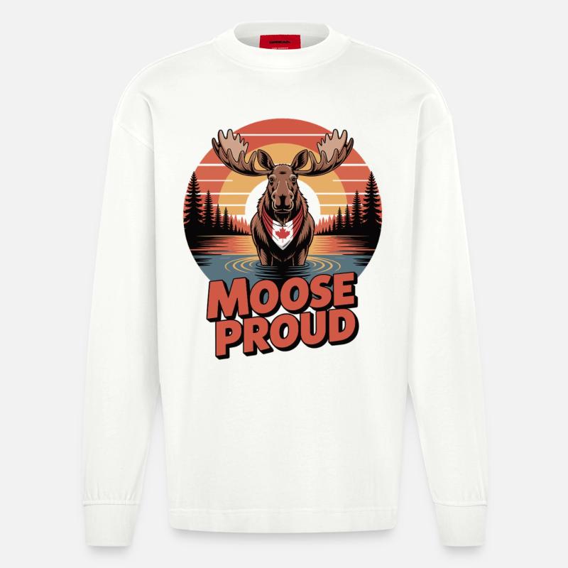 Proud as a Moose - Canada - Heavyweight Oversized Organic Longsleeve Shirt Made in EU - OFF WHITE