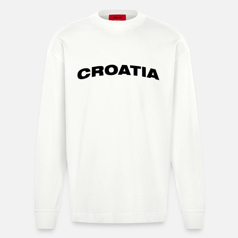 Kroatien - Heavyweight Oversized Organic Langarmshirt Made in EU - OFF WHITE