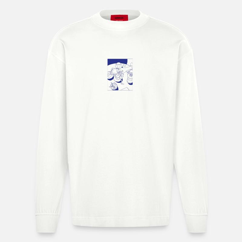 Café - Heavyweight Oversized Organic Langarmshirt Made in EU - OFF WHITE