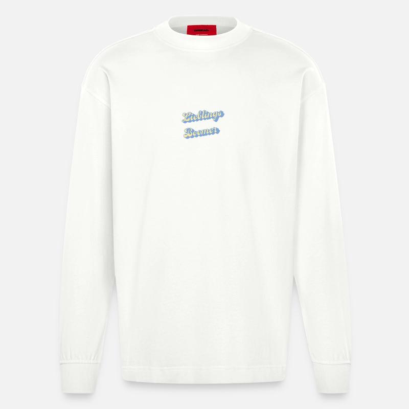 Lieblings Boomer Retro Script - Heavyweight Oversized Organic Langarmshirt Made in EU - OFF WHITE