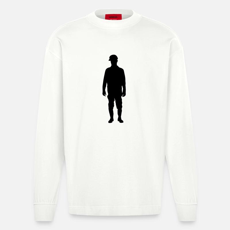 Construction Site Superintendent – Ground - Heavyweight Oversized Organic Longsleeve Shirt Made in EU - OFF WHITE