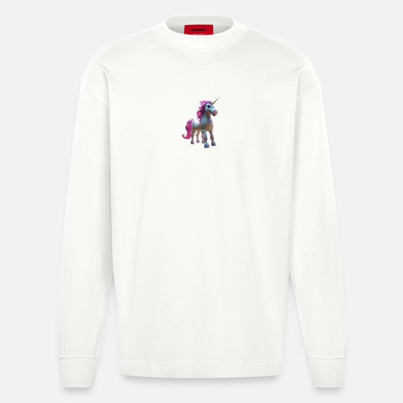 Einhorn - Heavyweight Oversized Organic Langarmshirt Made in EU - OFF WHITE