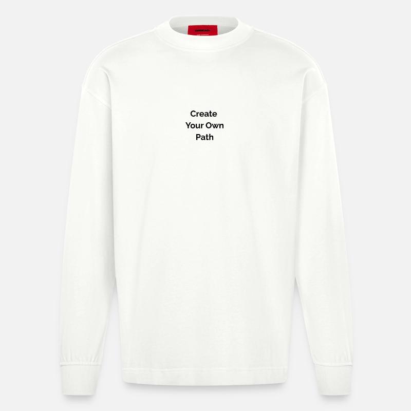 Erschaffe deinen eigenen Weg - Heavyweight Oversized Organic Langarmshirt Made in EU - OFF WHITE