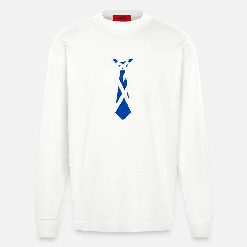 Cravate écossaise – Conception du drapeau - Manches longues bio épais oversize fabriqué en UE - OFF WHITE
