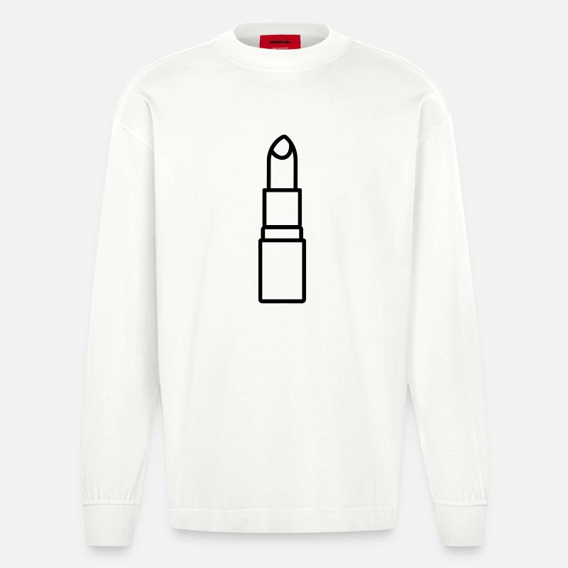 Lippenstift - Heavyweight Oversized Organic Langarmshirt Made in EU - OFF WHITE
