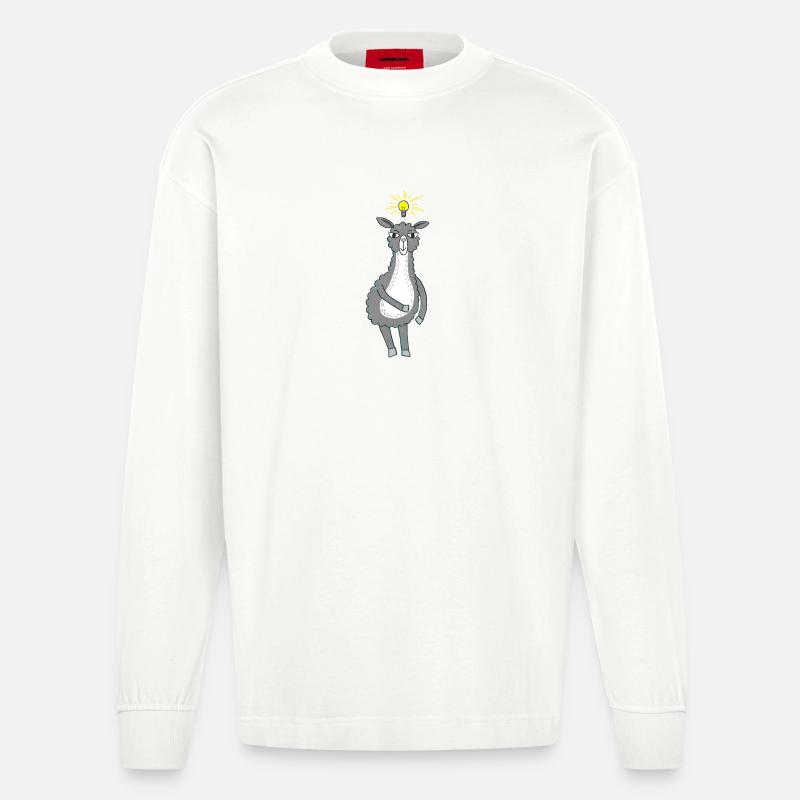 Lama hat eine Idee - Heavyweight Oversized Organic Langarmshirt Made in EU - OFF WHITE