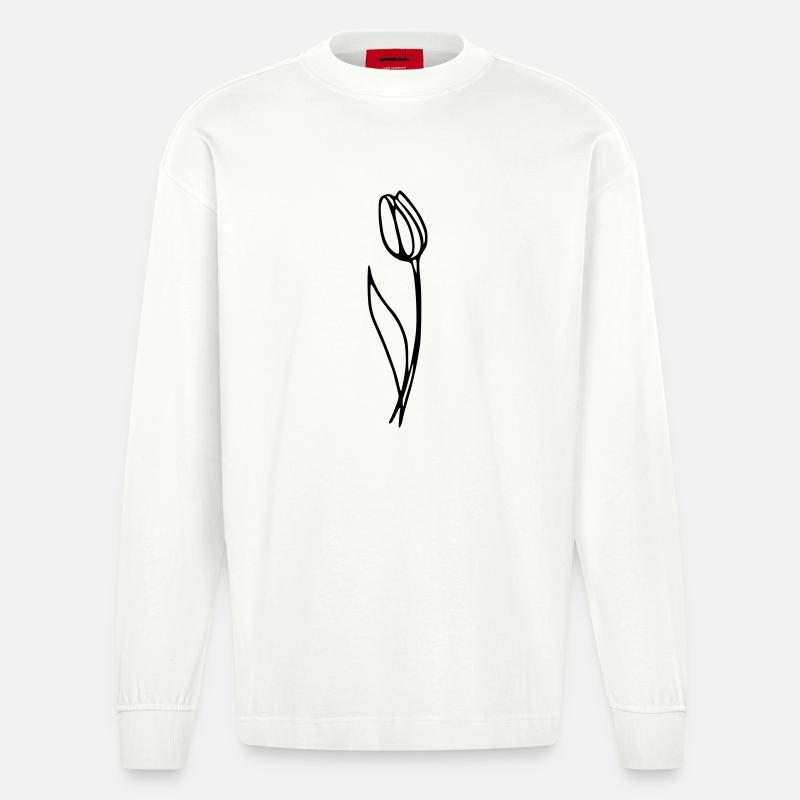 Tulipe - Manches longues bio épais oversize fabriqué en UE - OFF WHITE