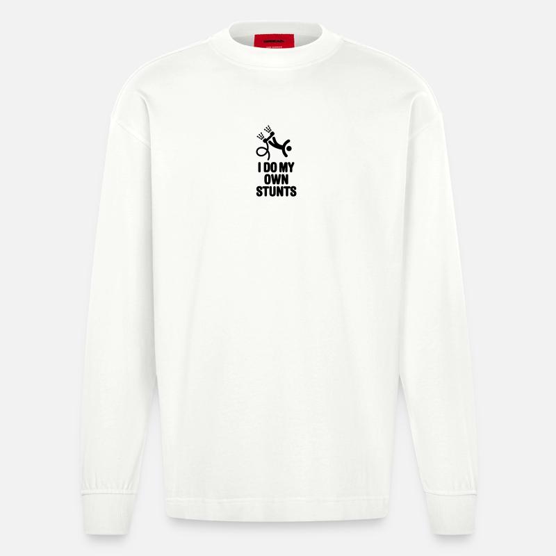 Flyboard Flyboarding Hydro Flying Hydrofly Stunts - Heavyweight Oversized Organic Langarmshirt Made in EU - OFF WHITE