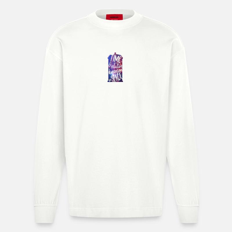Time and Relative Dimension in Space - Heavyweight Oversized Organic Langarmshirt Made in EU - OFF WHITE
