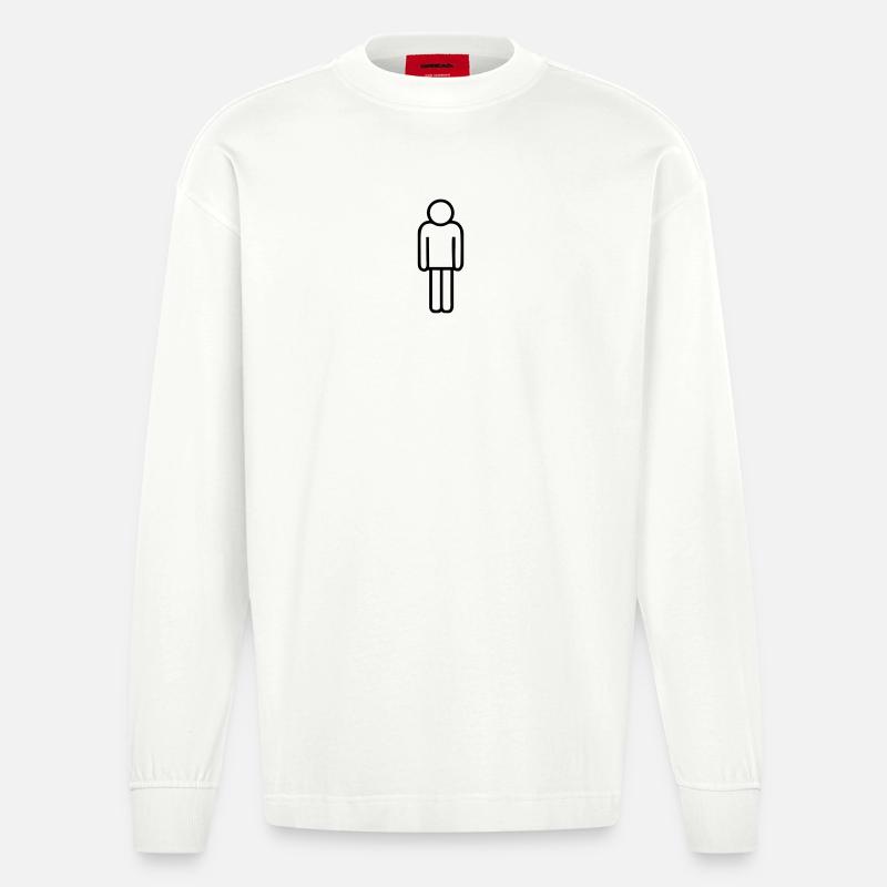 Logo-Mann - Heavyweight Oversized Organic Langarmshirt Made in EU - OFF WHITE