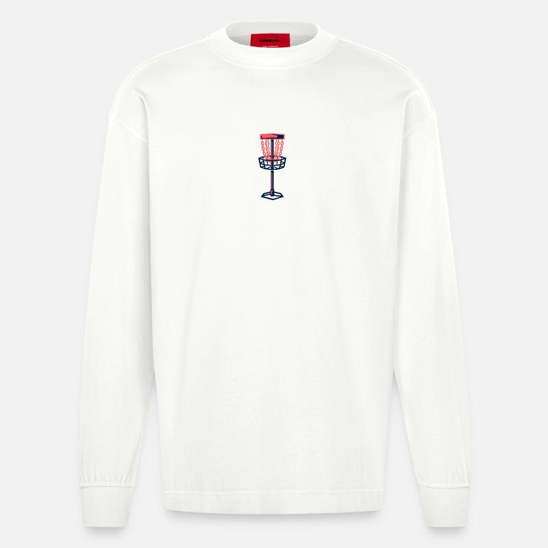 Disc Golf Basket Disc Disc Target - Manches longues bio épais oversize fabriqué en UE - OFF WHITE