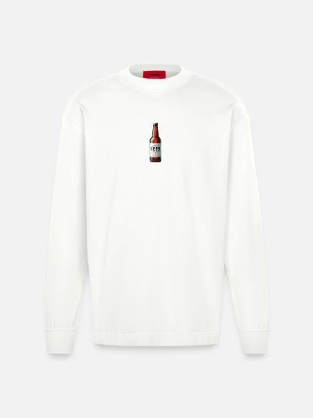 Bier - Heavyweight Oversized Organic Langarmshirt Made in EU - OFF WHITE