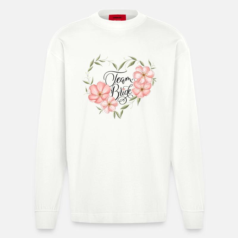 Team Bride - Heavyweight Oversized Organic Langarmshirt Made in EU - OFF WHITE