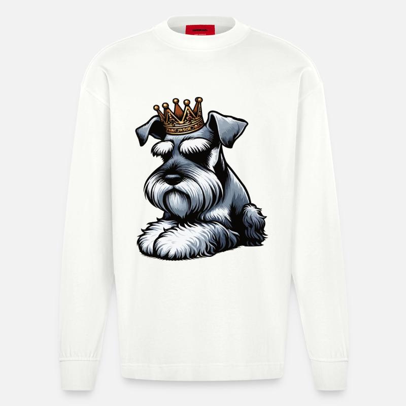 Schnauzer géant Schnauzer Propriétaire de Schnauzer - Manches longues bio épais oversize fabriqué en UE - OFF WHITE