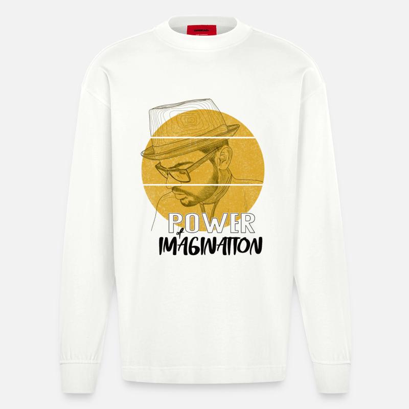 Power Imagination – Design de déclaration créative - Manches longues bio épais oversize fabriqué en UE - OFF WHITE