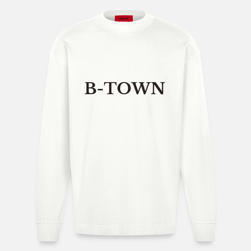 Berlin B Town - Heavyweight Oversized Organic Langarmshirt Made in EU - OFF WHITE