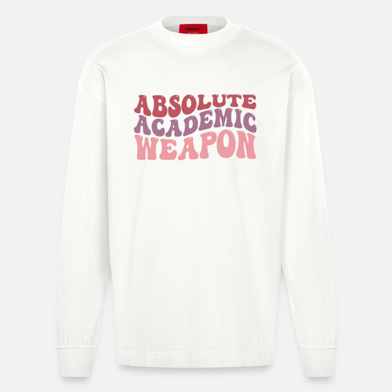 Studenten Absolute Academic Weapon - Heavyweight Oversized Organic Langarmshirt Made in EU - OFF WHITE