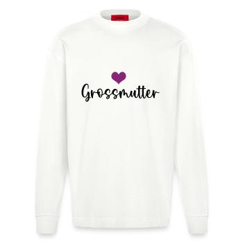 Grossmutter Herz Großmutter Oma Grossmama Omi - Heavyweight Oversized Organic Langarmshirt Made in EU - OFF WHITE - Vorne