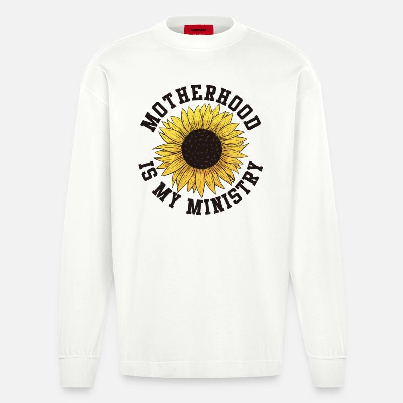 La maternité est mon ministère - Manches longues bio épais oversize fabriqué en UE - OFF WHITE