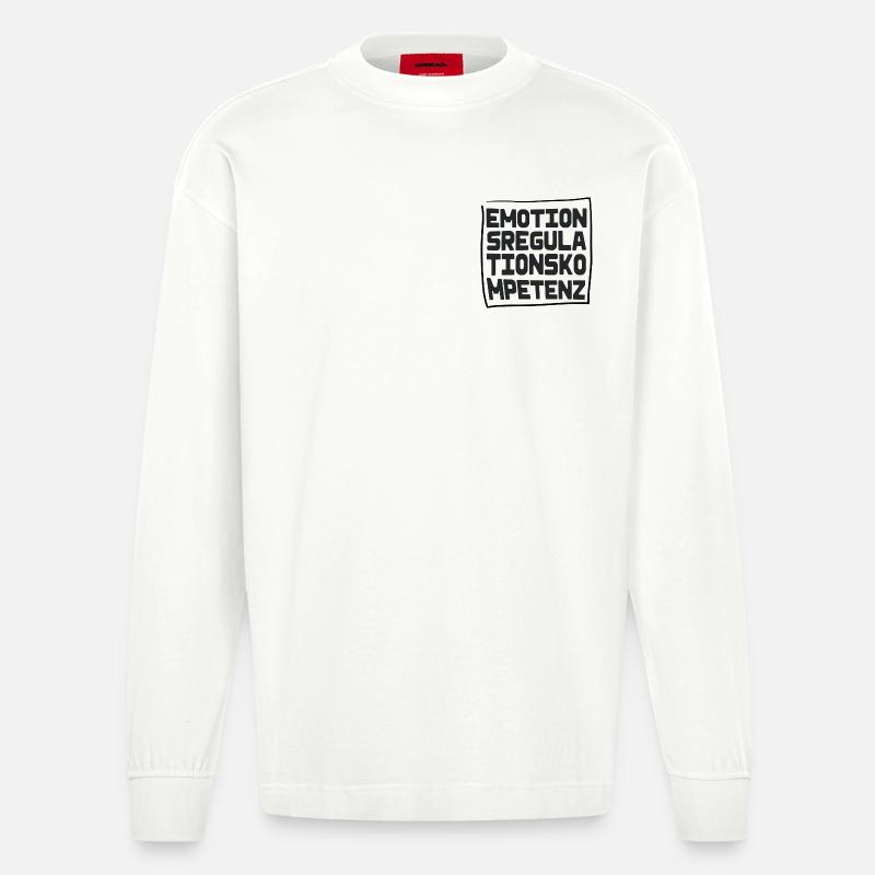 Emotionsregulationskompetenz - Heavyweight Oversized Organic Langarmshirt Made in EU - OFF WHITE