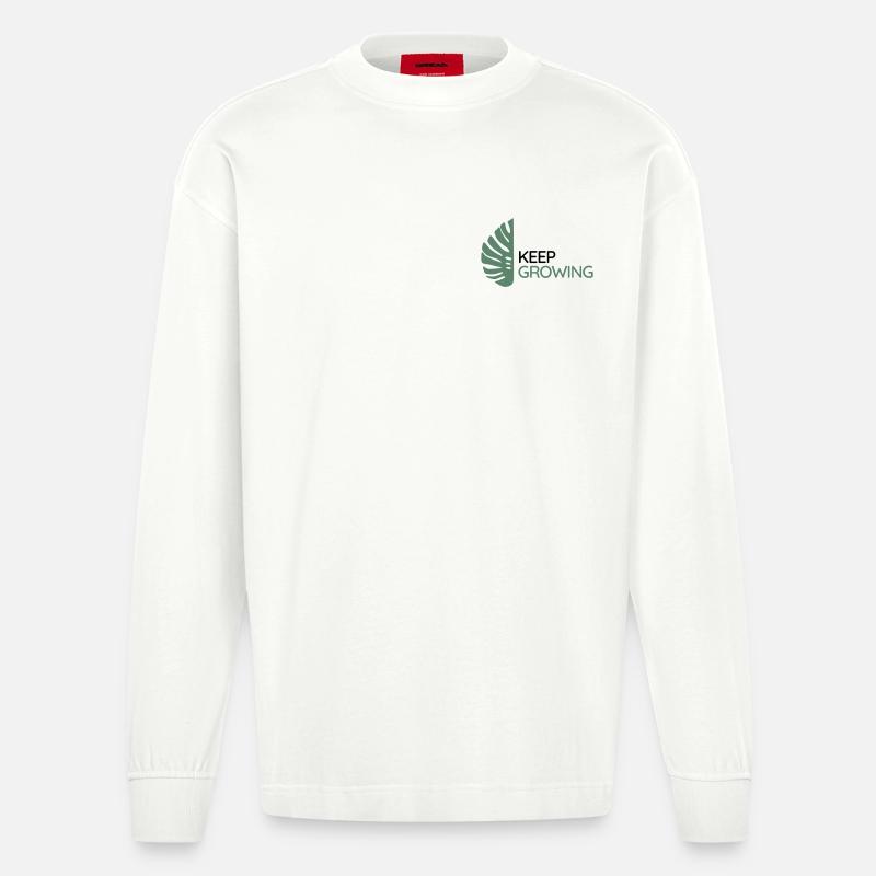 Monstera - Continue de grandir - Manches longues bio épais oversize fabriqué en UE - OFF WHITE