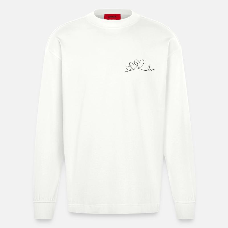 Amour - Manches longues bio épais oversize fabriqué en UE - OFF WHITE