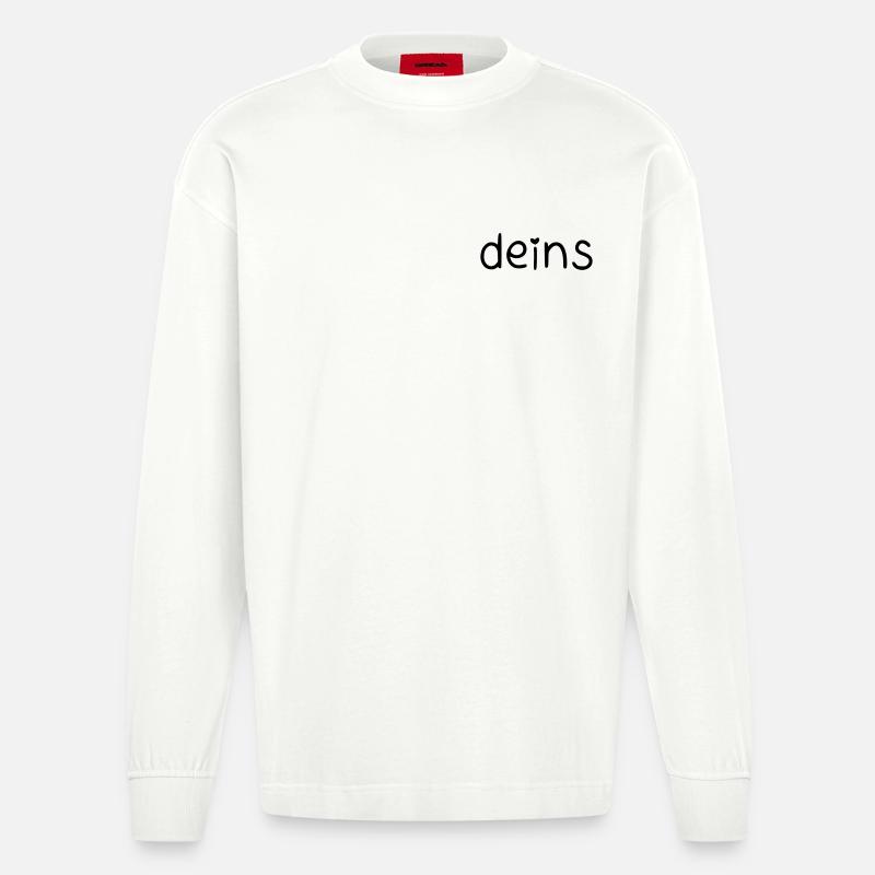 deins – mit Herz - Heavyweight Oversized Organic Langarmshirt Made in EU - OFF WHITE