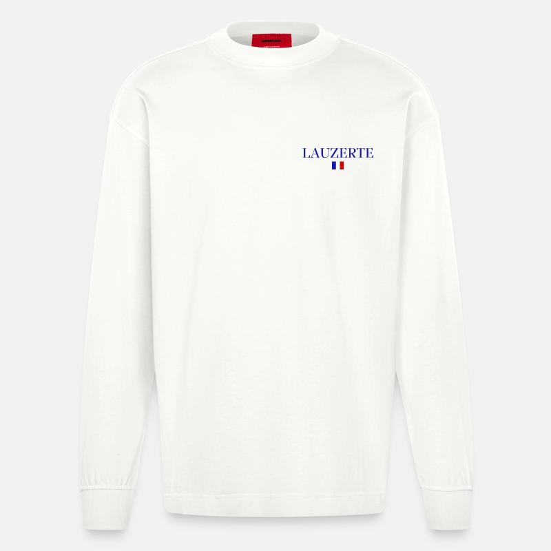 LAUZERTE-Conception du drapeau français. - Manches longues bio épais oversize fabriqué en UE - OFF WHITE