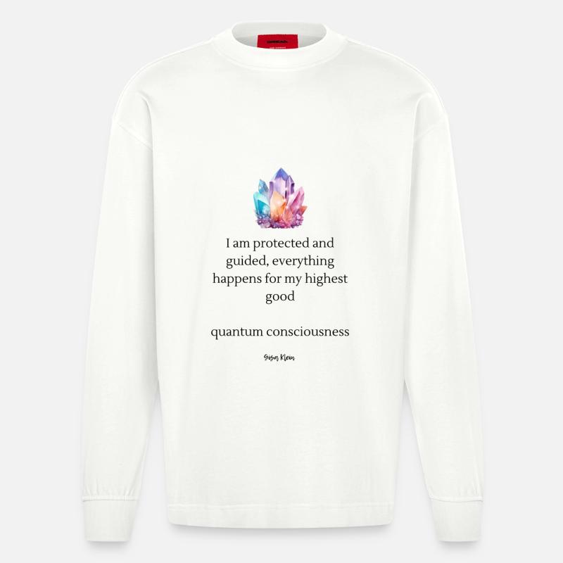Grappe de couleurs cristallines - Manches longues bio épais oversize fabriqué en UE - OFF WHITE