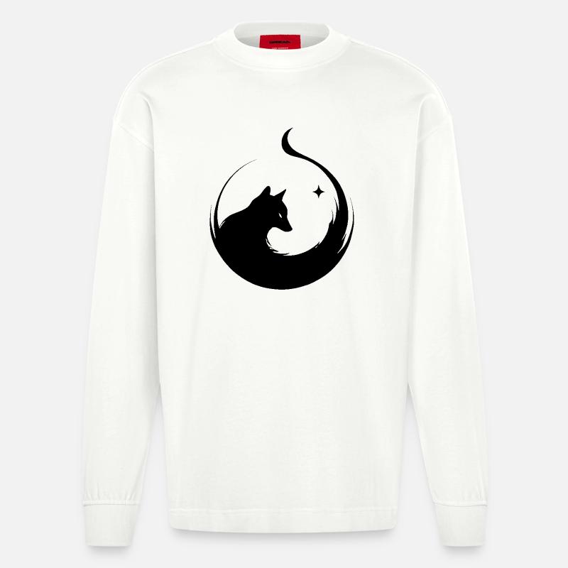 Wolfgeist Silhouette - Heavyweight Oversized Organic Langarmshirt Made in EU - OFF WHITE