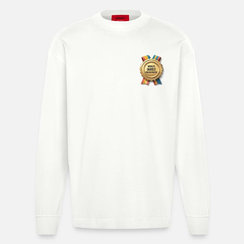 Weltbester Aufschieber des Fortschritts - Heavyweight Oversized Organic Langarmshirt Made in EU - OFF WHITE