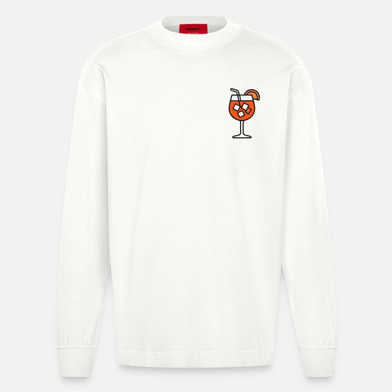 Spritz Glas Party Geschenkidee - Heavyweight Oversized Organic Langarmshirt Made in EU - OFF WHITE
