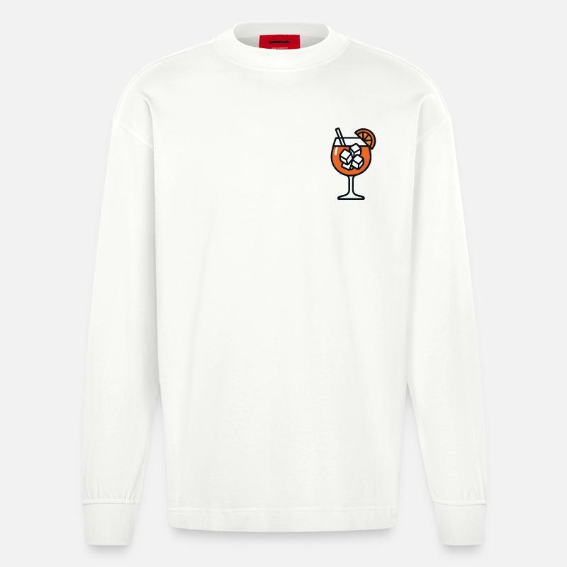 Spritz Party Glas Geschenkidee - Heavyweight Oversized Organic Langarmshirt Made in EU - OFF WHITE