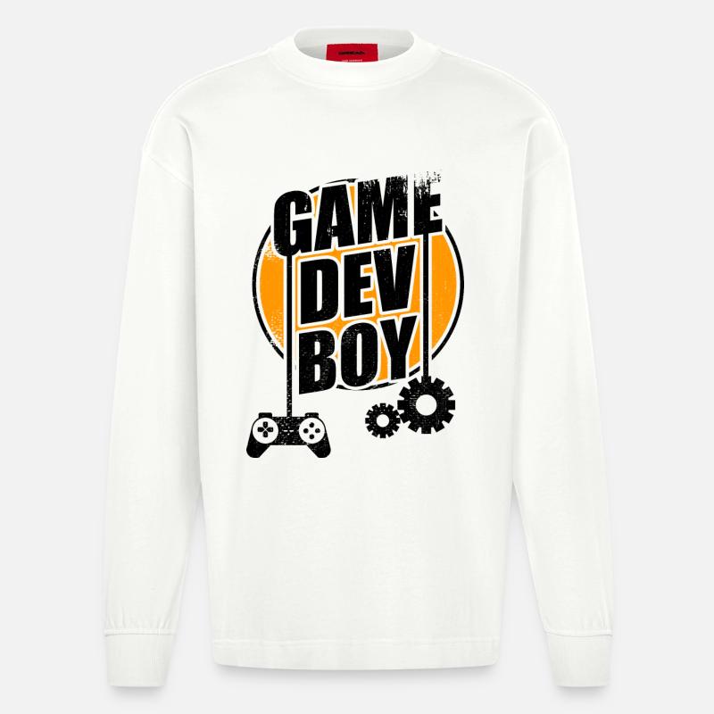 Game Dev Junge - Heavyweight Oversized Organic Langarmshirt Made in EU - OFF WHITE
