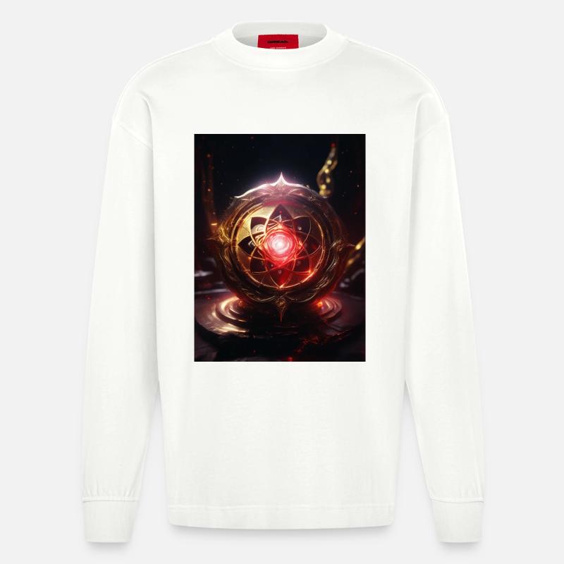 Wurzelchakra – Muladhara: Feuer der Erde - Heavyweight Oversized Organic Langarmshirt Made in EU - OFF WHITE