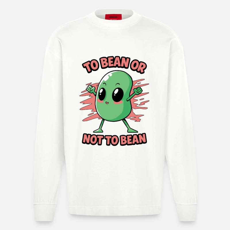 Bohne oder nicht Bohne - Heavyweight Oversized Organic Langarmshirt Made in EU - OFF WHITE