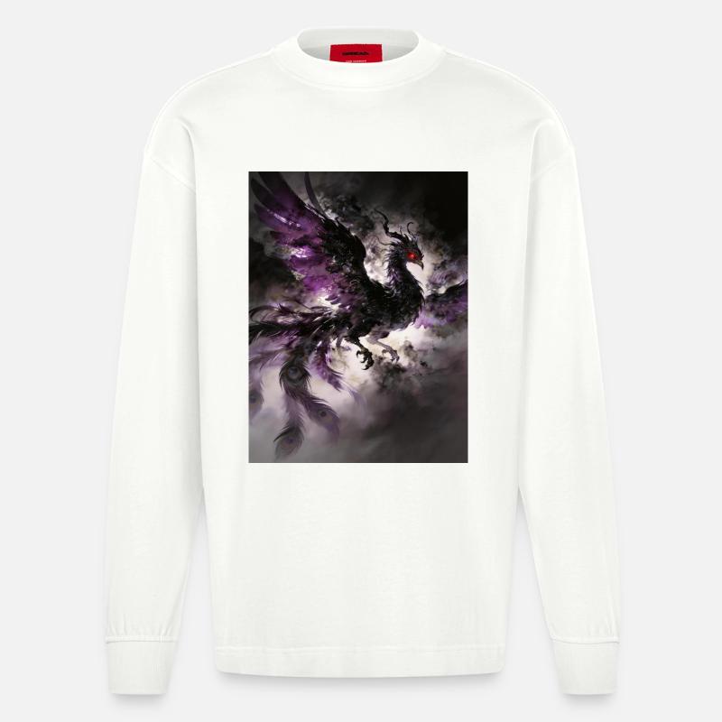 Der dunkle Phönix: Aufstieg der Dunkelheit - Heavyweight Oversized Organic Langarmshirt Made in EU - OFF WHITE